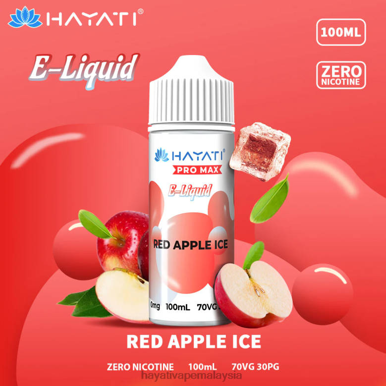 Hayati Pro Max garam nic ais epal merah 82Z4B257 Hayati Vapes Wholesale