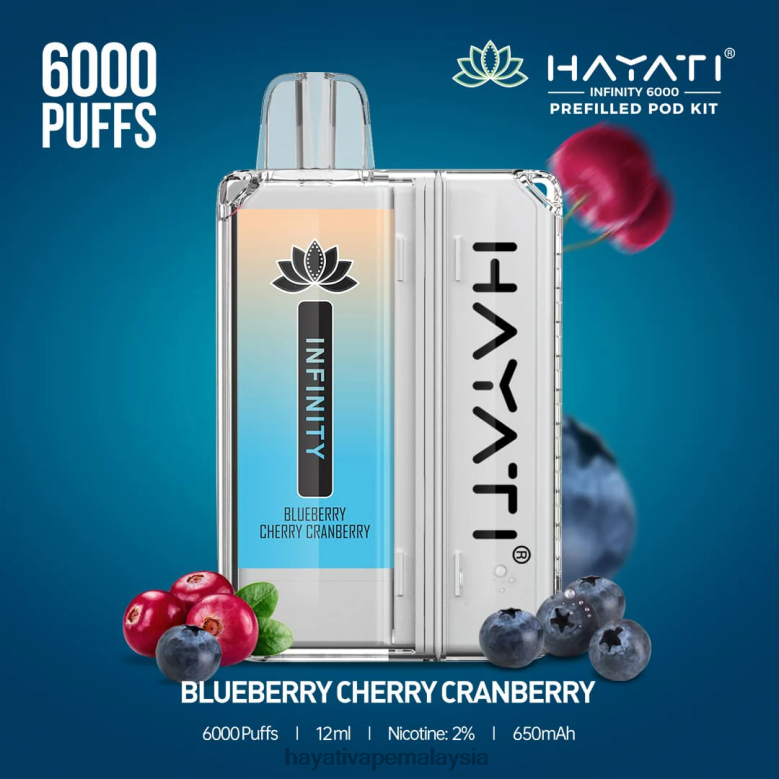 Hayati Infinity 6000 kit pod blueberry cherry cranberry 82Z4B145 Hayati Vape Review