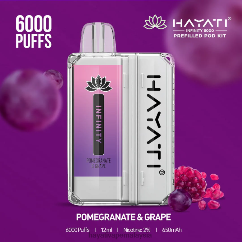 Hayati Infinity 6000 kit pod delima & anggur 82Z4B156 Hayati Vape Near Me