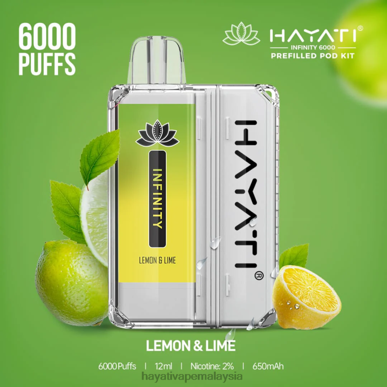 Hayati Infinity 6000 kit pod limau lemon 82Z4B153 Hayati Vape Malaysia