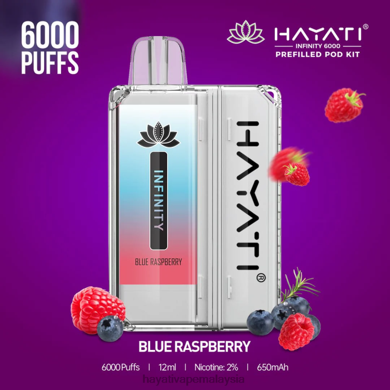 Hayati Infinity 6000 kit pod rasberi biru 82Z4B144 Hayati Vape Liquid