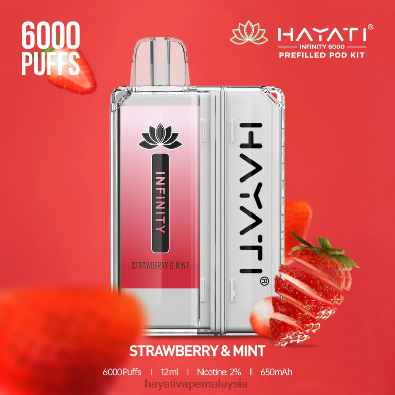 Hayati Infinity 6000 kit pod strawberi & pudina 82Z4B160 Hayati Flavour Vapes