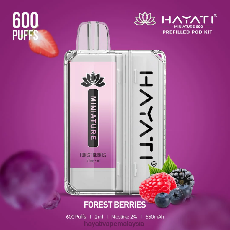 Hayati Miniature 600 kit pod beri hutan 82Z4B34 Hayati Vape Liquid
