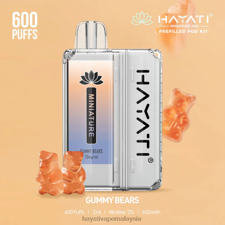 Hayati Miniature 600 kit pod beruang bergetah 82Z4B37 Hayati Vapes Wholesale