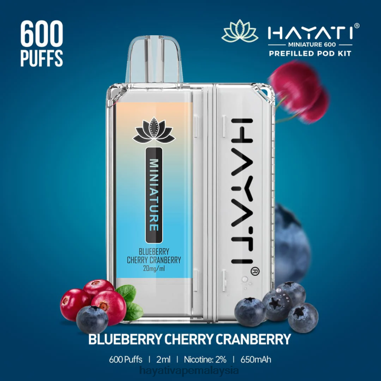 Hayati Miniature 600 kit pod blueberry cherry cranberry 82Z4B31 Hayati Malaysia