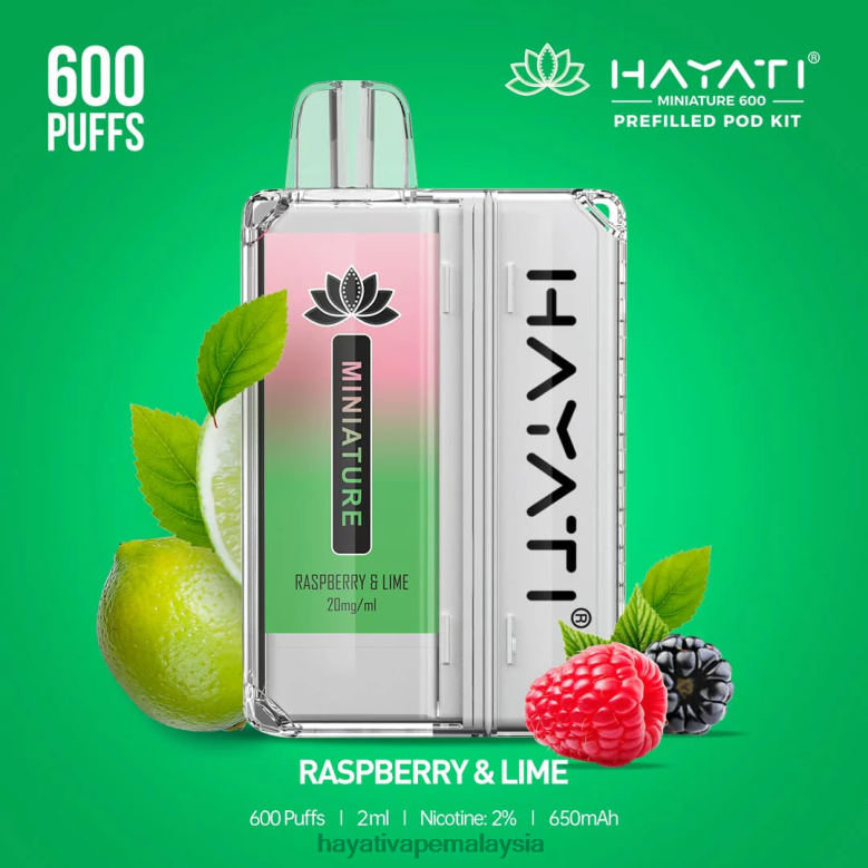 Hayati Miniature 600 kit pod raspberi & limau nipis 82Z4B43 Hayati Vape Malaysia