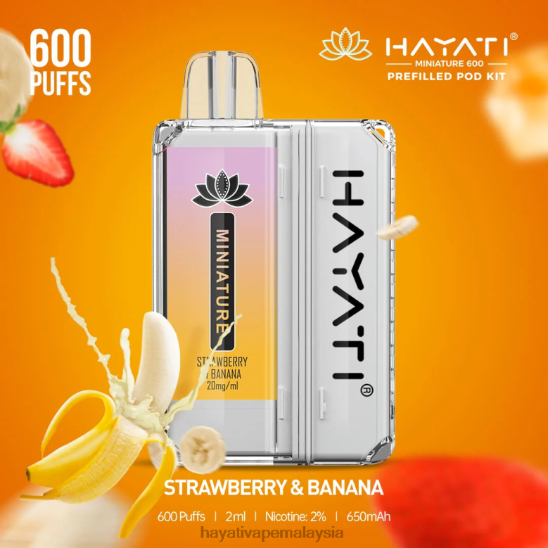 Hayati Miniature 600 kit pod strawberi & pisang 82Z4B45 Hayati Vape Review