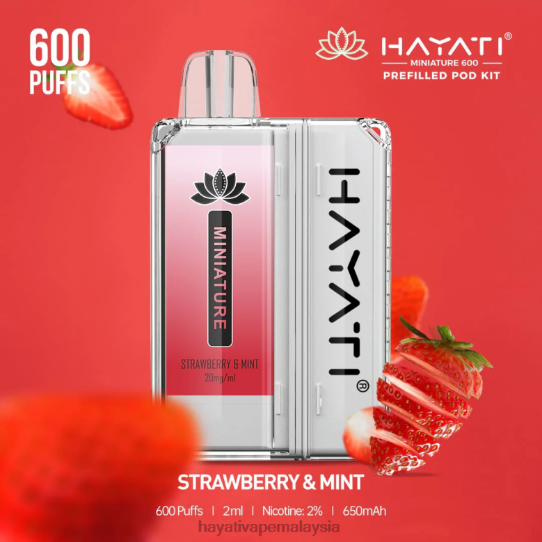 Hayati Miniature 600 kit pod strawberi & pudina 82Z4B46 Hayati Vape Near Me