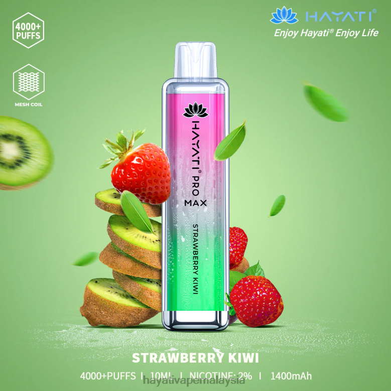 Hayati Pro Max pakai buang kiwi strawberi 82Z4B134 Hayati Vape Liquid