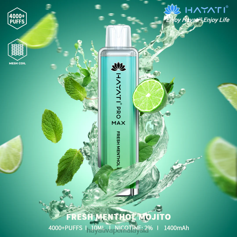 Hayati Pro Max pakai buang mojito mentol segar 82Z4B133 Hayati Vape Malaysia
