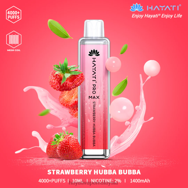 Hayati Pro Max pakai buang strawberry hubba bubba 82Z4B140 Hayati Flavour Vapes