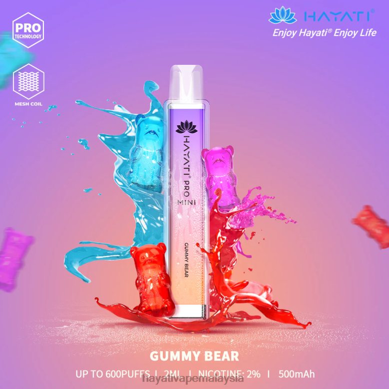 Hayati Pro Mini pakai buang beruang bergetah 82Z4B10 Hayati Flavour Vapes