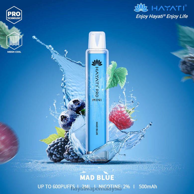 Hayati Pro Mini pakai buang biru gila 82Z4B15 Hayati Vape Review