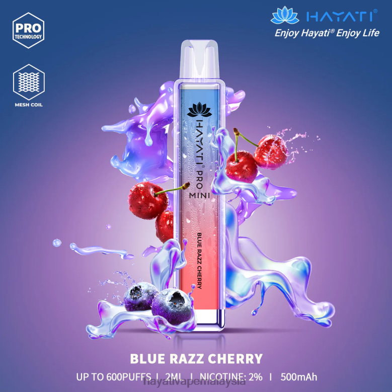 Hayati Pro Mini pakai buang ceri razz biru 82Z4B3 Hayati Vape Malaysia
