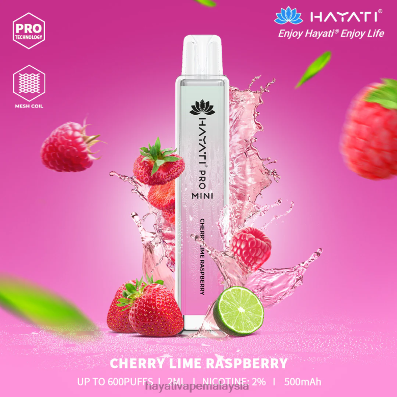 Hayati Pro Mini pakai buang raspberi limau ceri 82Z4B26 Hayati Vape Near Me