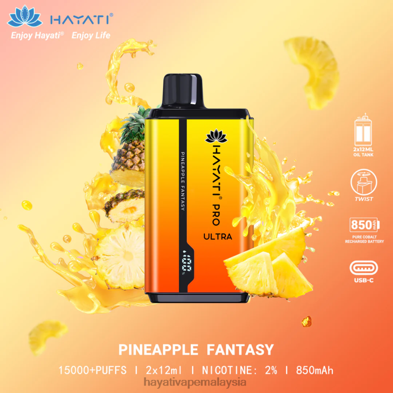 Hayati Pro Ultra pakai buang 15000 sedutan fantasi nanas 82Z4B208 Hayati Store Malaysia