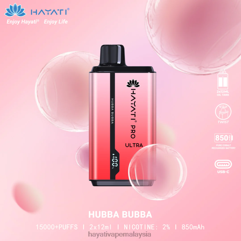 Hayati Pro Ultra pakai buang 15000 sedutan hubba bubba 82Z4B201 Hayati Malaysia