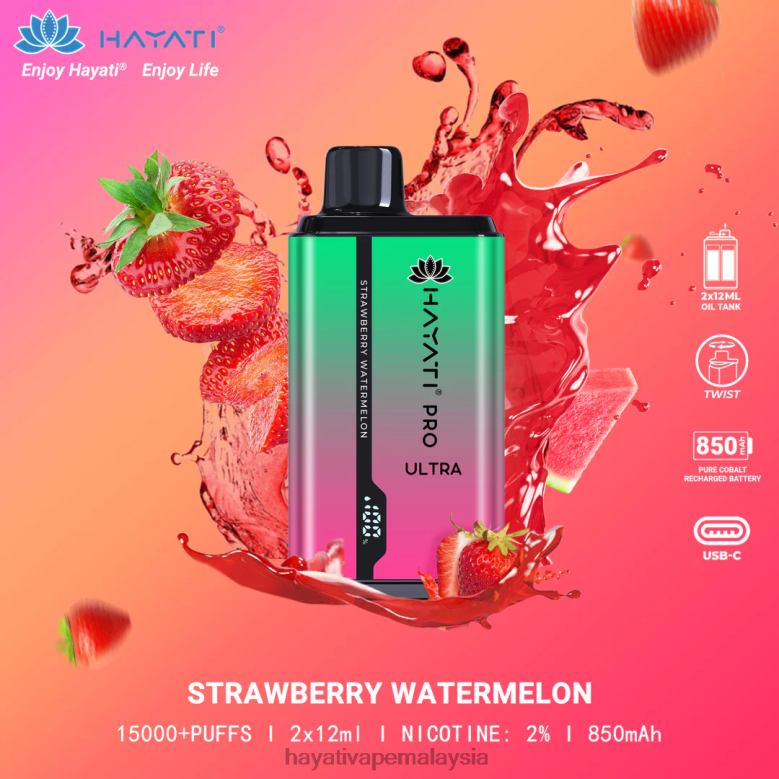 Hayati Pro Ultra pakai buang 15000 sedutan tembikai strawberi 82Z4B211 Hayati Malaysia