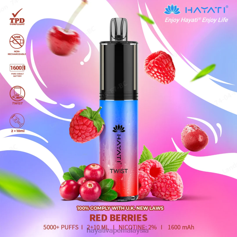 Hayati Twist pakai buang beri merah 82Z4B79 Hayati Flavour List