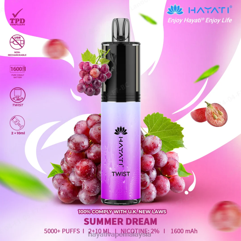 Hayati Twist pakai buang impian musim panas 82Z4B87 Hayati Vapes Wholesale