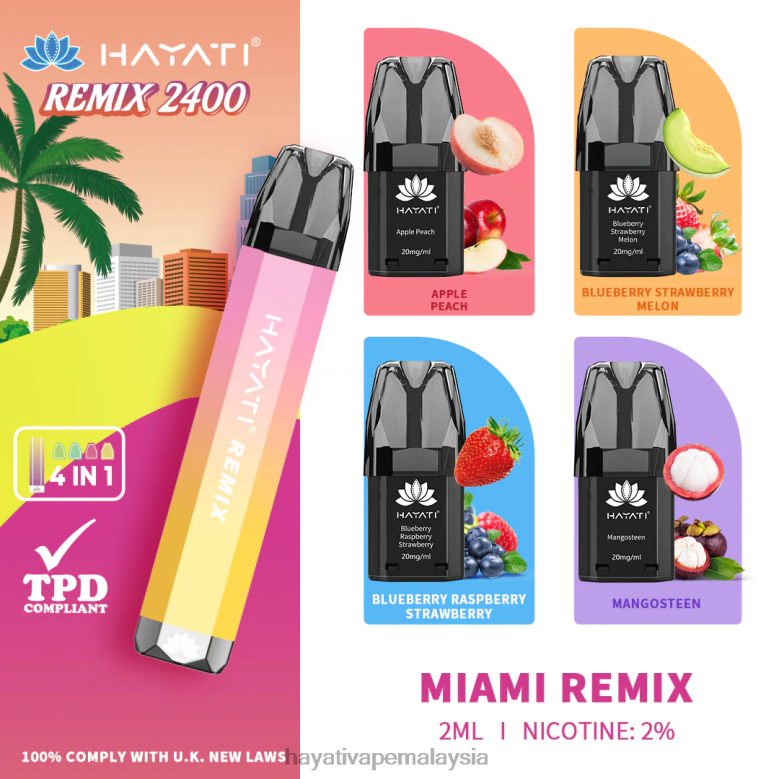 Hayati Remix sistem pod praisi 2400 sedutan miami remix 82Z4B56 Hayati Vape Near Me