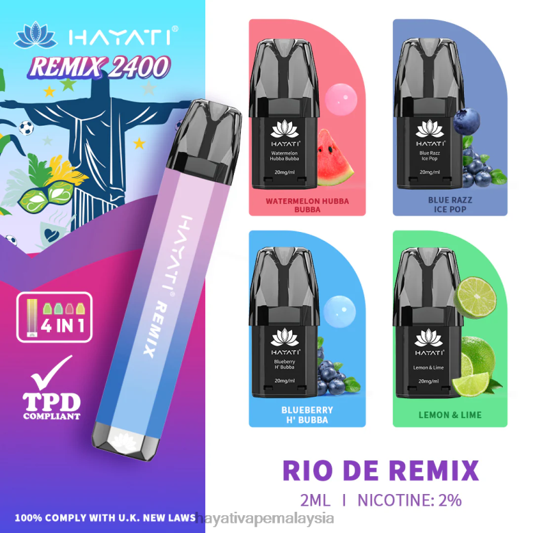 Hayati Remix sistem pod praisi 2400 sedutan rio de remix 82Z4B57 Hayati Vapes Wholesale